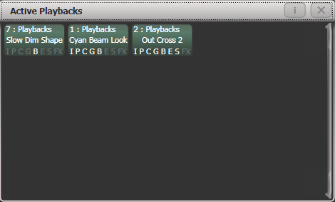 Active Playbacks Window